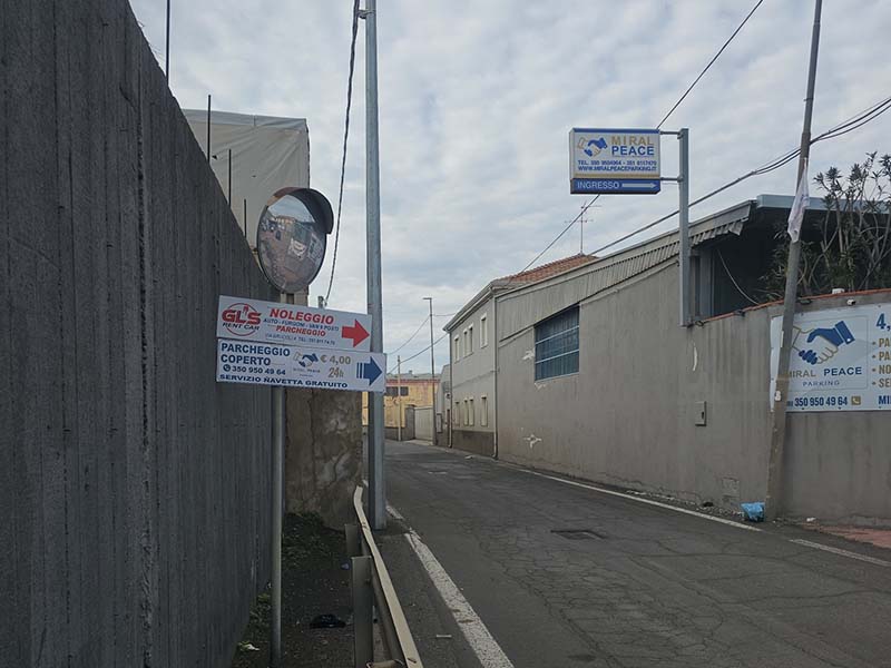 Miral Peace Parking - Aeroporto Catania Via di accesso Miral Peace Parking - Aeroporto Catania